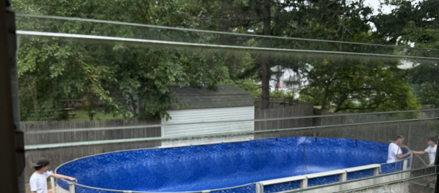 Oval above-ground pool installation on the North Shore by North Shore Pool Boys