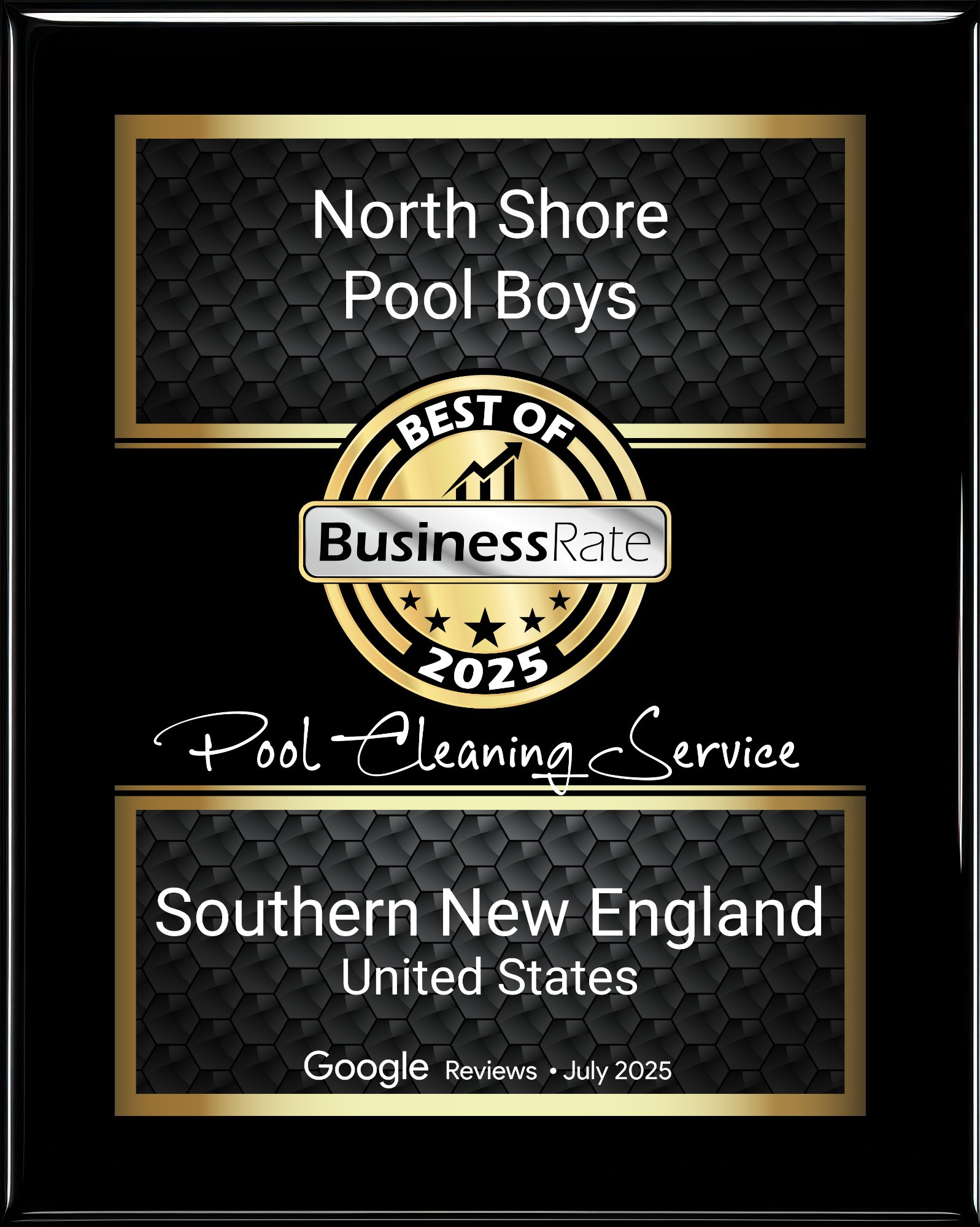 North Shore Pool Boys - Best Pool Cleaning Service 2025 BusinessRate Award Southern New England