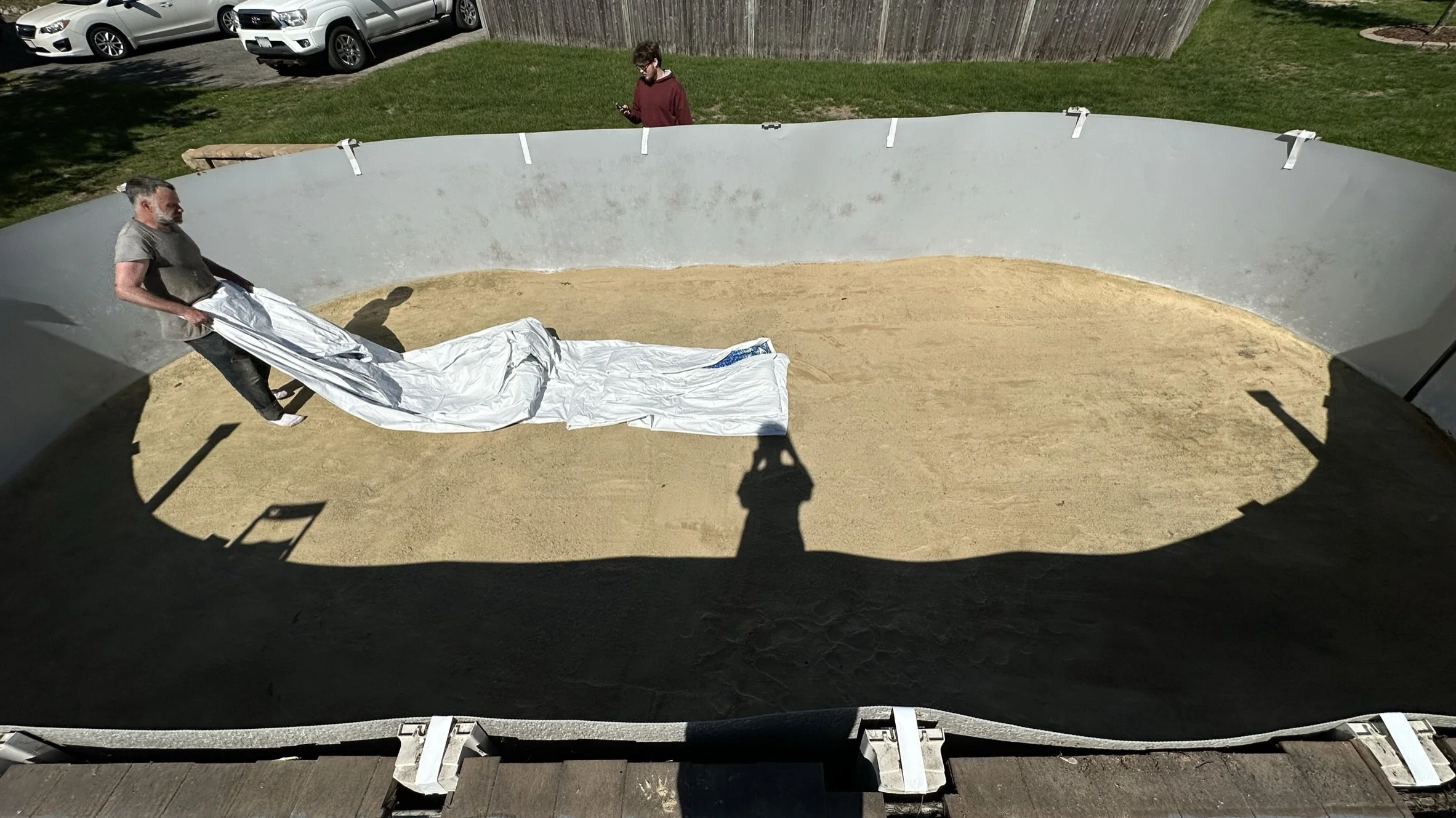 New liner filling with water