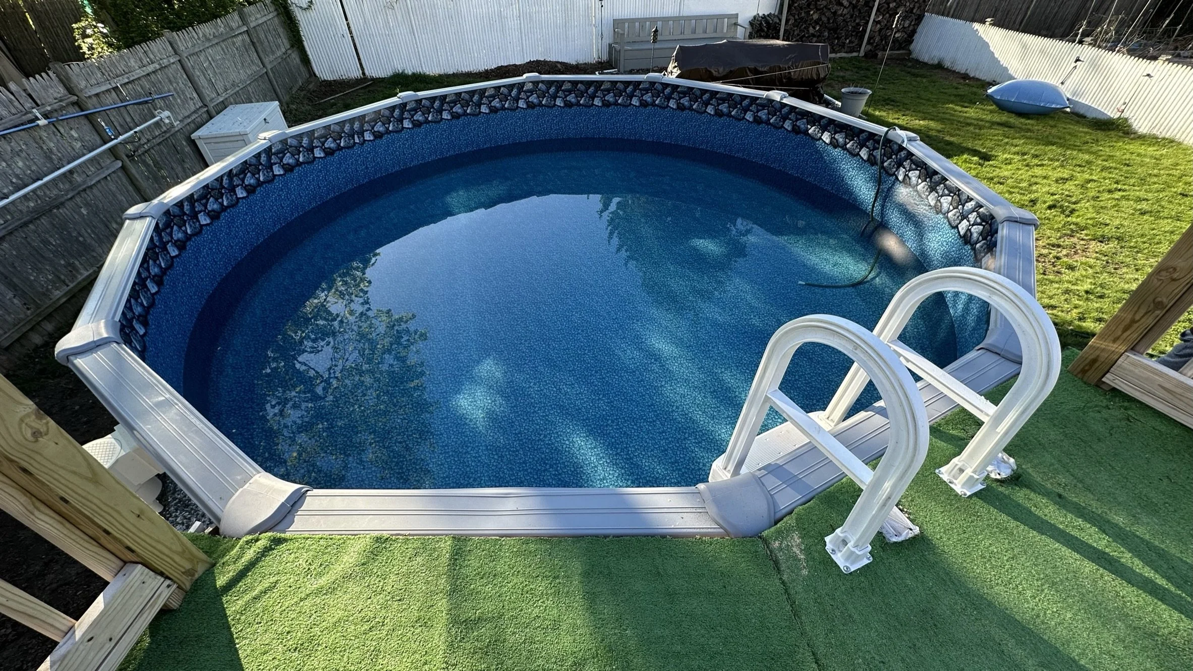 New pool liner installed