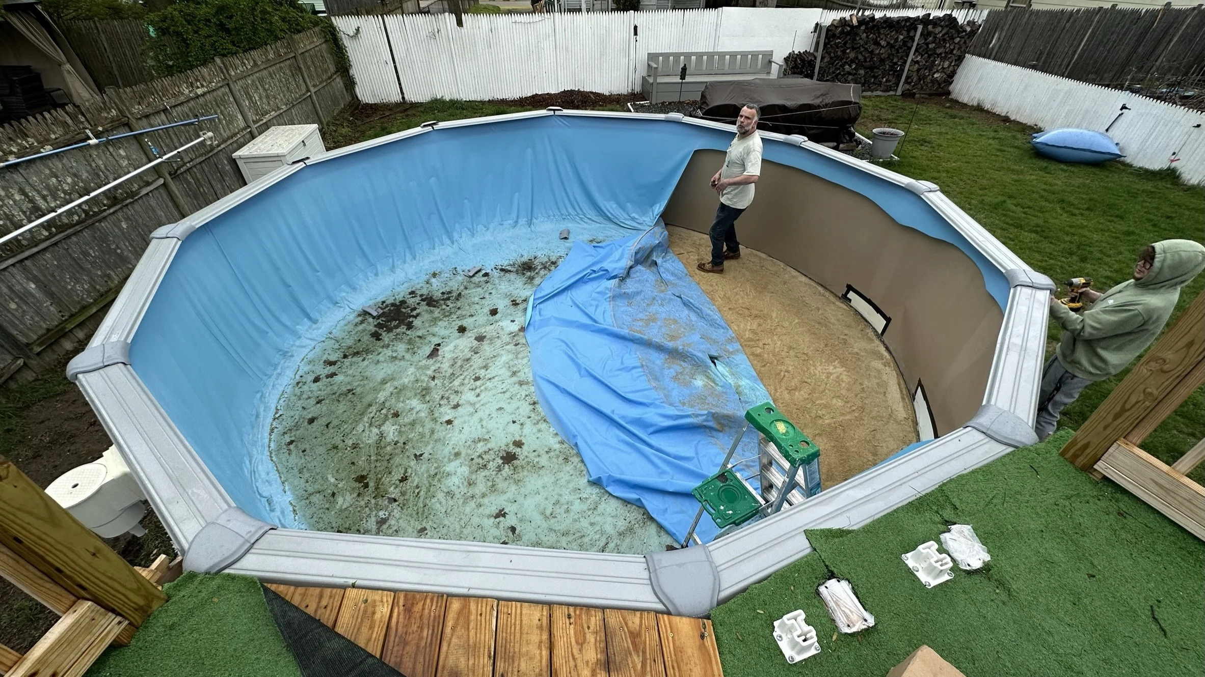 Pool liner installation - before