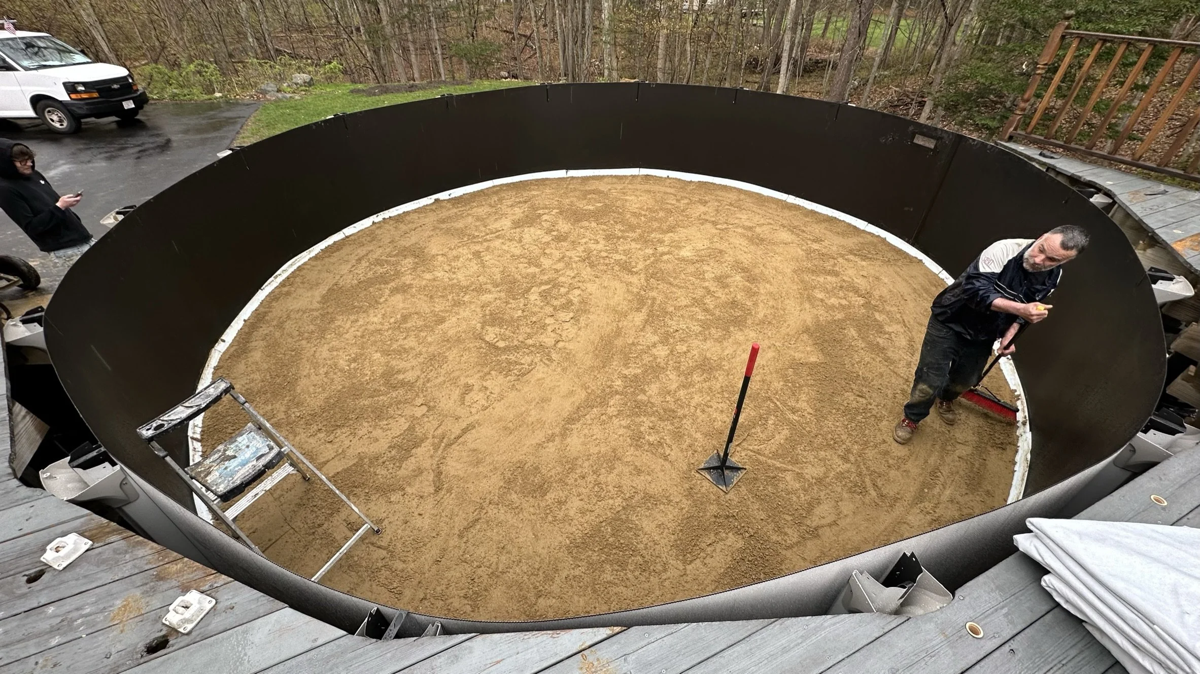 Above ground pool liner work